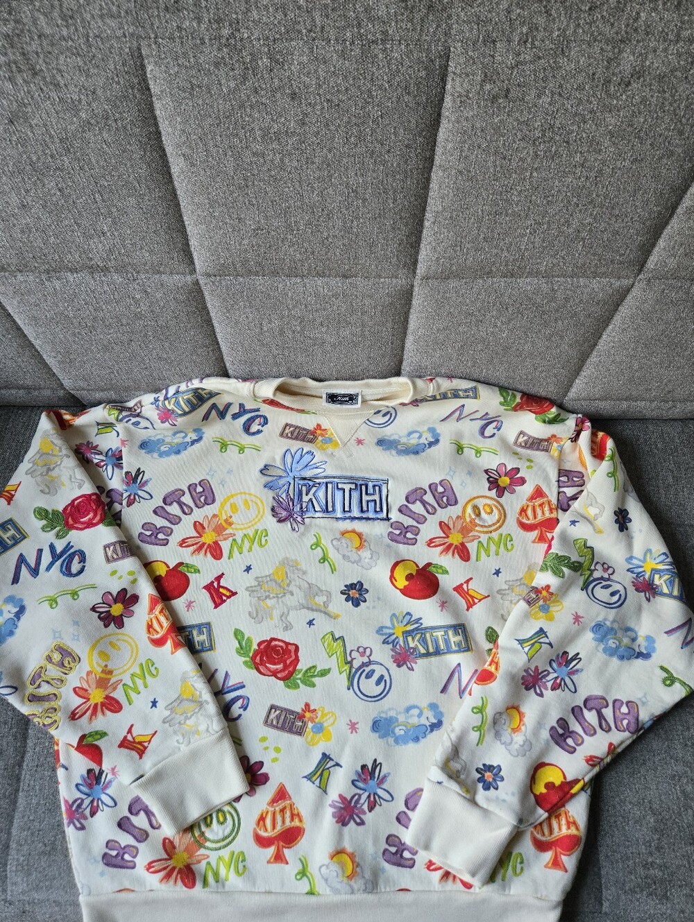 Kith | Sketchbook Nelson Crewneck Sweatshirt In Sandrift Size XS